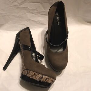 Call It Spring Faux Skin Snake/Suede Platform Heel